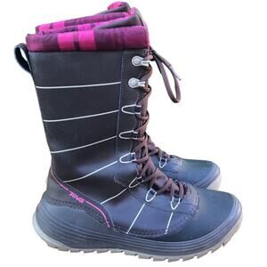 Teva Jordanelle Winter Snow Boots Womens size 7.5 1002670 Brown Lace Up Calf